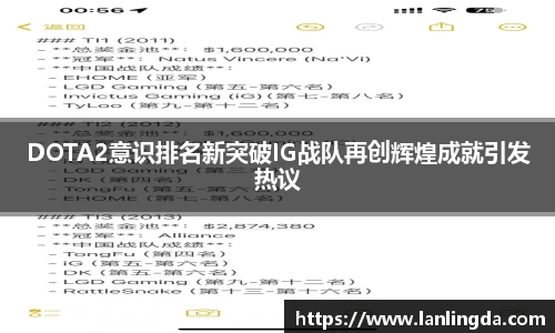 DOTA2意识排名新突破IG战队再创辉煌成就引发热议